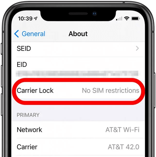 iphone settings carrier lock