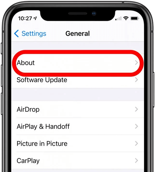 iphone settings general
